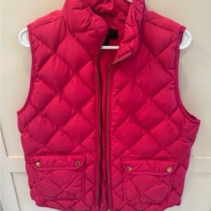 J. Crew Raspberry Quilted Vest